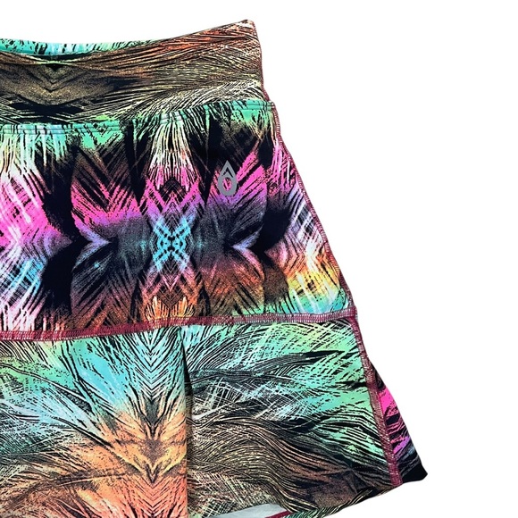 Dona Jo Jojo Tennis Skirt 14.5" Skort Black Feather Multicolor Size 1/Small - Picture 6 of 7